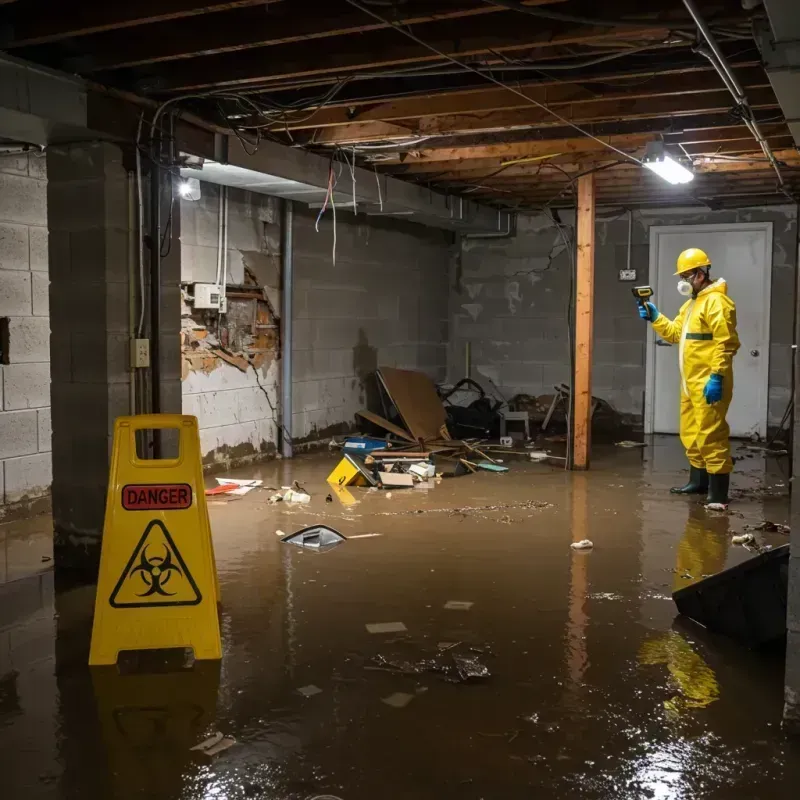 Flooded Basement Electrical Hazard in Coleman, MI Property